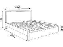 Кровать 1600 с ортопедическим основанием Беатрис М07 ШхВхГ 1654х900х2040 мм