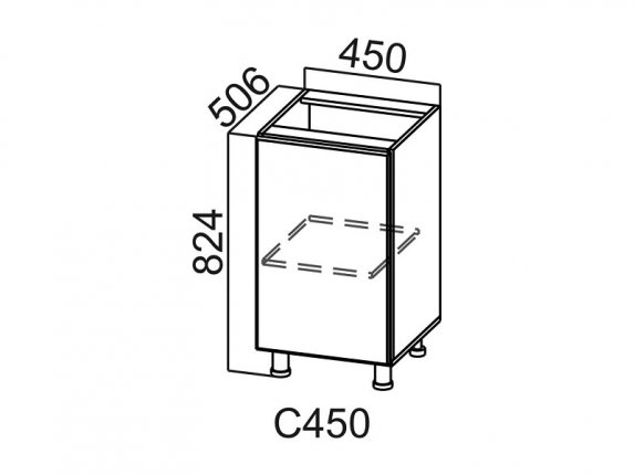 Стол-рабочий 450 С450 Вектор 450х824х506